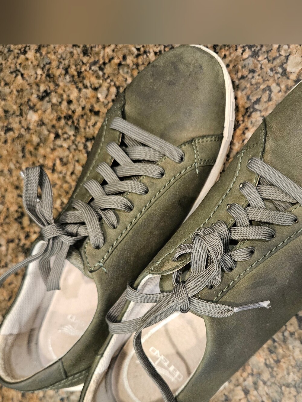 Dansko Leela Green Leather Sneakers
